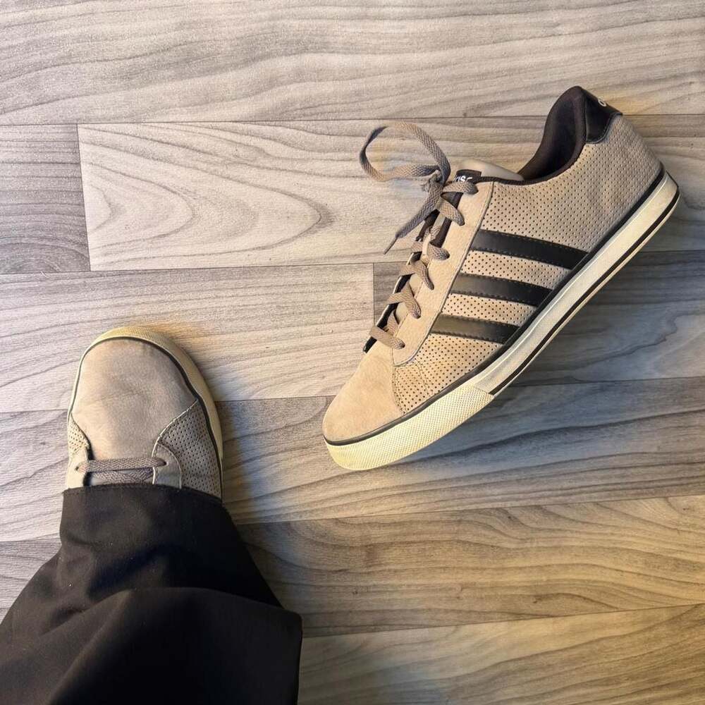 Adidas Neo G31795 Grey Perforated Sneakers Size 11.5